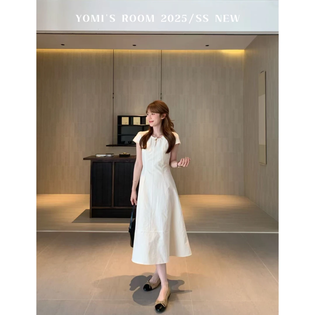 【现货】YOMI小个子【庐州月】新中式收腰连衣裙气质知性夏季显瘦显白
