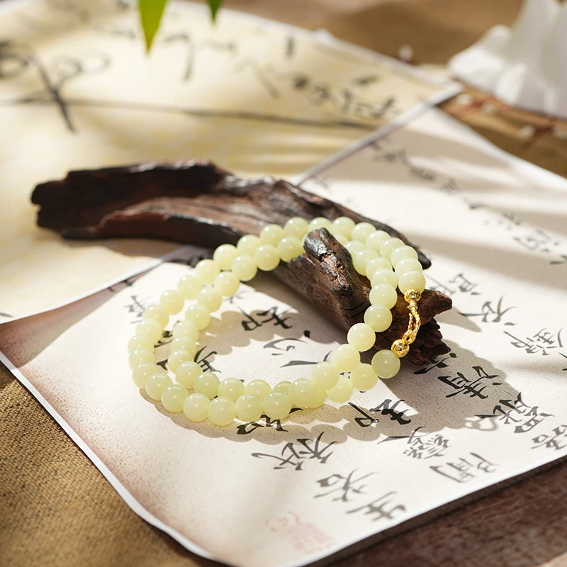 新疆和田玉若羌黄口老坑料卡8-7美人链随机发一条