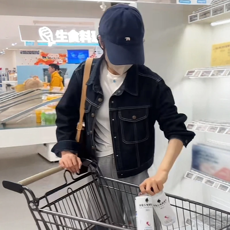 不褪色牛仔短款外套女2025年新款春季小个子时尚流行宽松夹克上衣