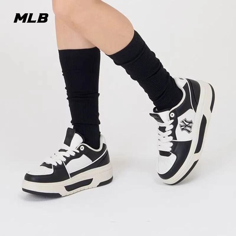 MLB学长鞋男女情侣鞋2025春款低帮厚底运动潮流时尚休闲板鞋正品