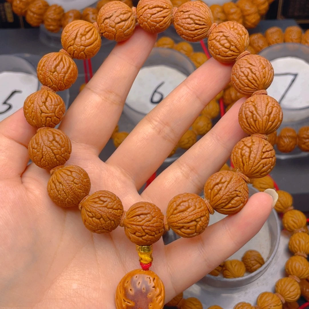 心***亮桃核吊坠叶叶叶叶