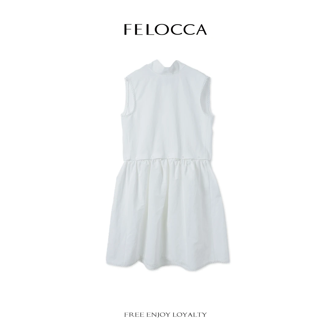 【FELOCCA】无袖背心可拆卸两件套连衣裙花边后背飘带25SLQ202