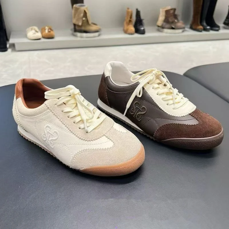 春款休闲百搭德训鞋休闲鞋拼接深口系带女单鞋EPN22