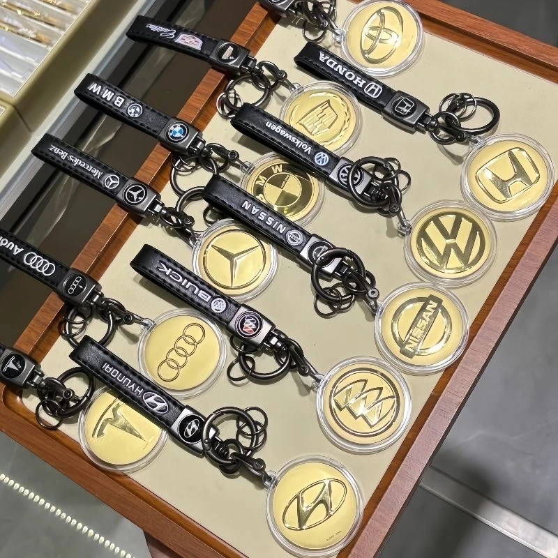 水贝热销999工艺品车标合集新款钥匙扣送爸爸送老公黄金挂件礼物