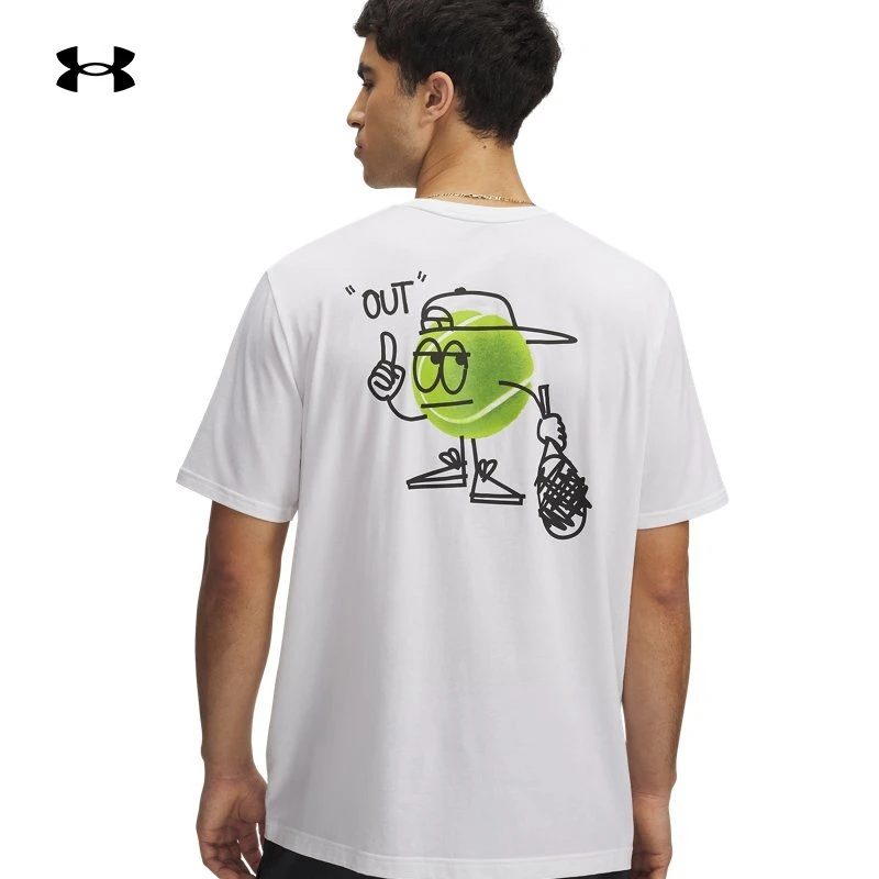 安德玛官方UA春夏Racquet Club男子宽松训练运动短袖T恤1390196
