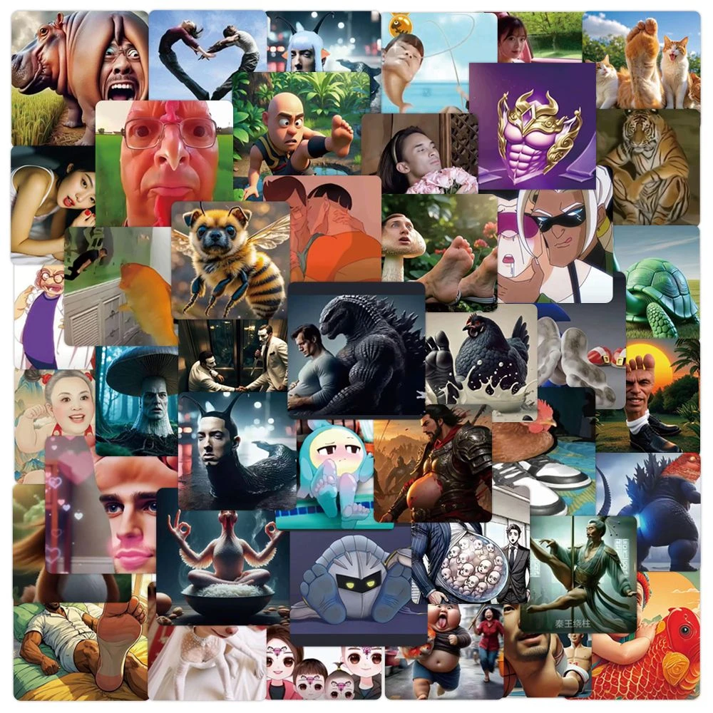 70张给路人看意味不明的图片贴纸搞笑沙雕发疯精神状态创意贴画