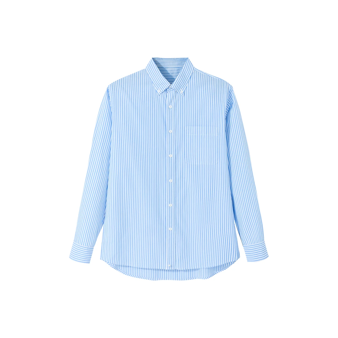 VANCL/凡客诚品全棉水长袖经典洗条纹秋季翻领男士格纹衬衫