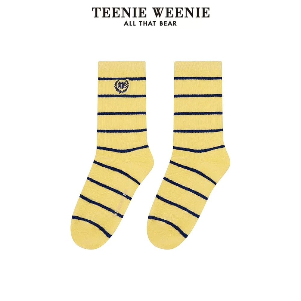 *TeenieWeenie小熊女装袜子25多彩条纹青春活力中筒袜TTAY25S201T