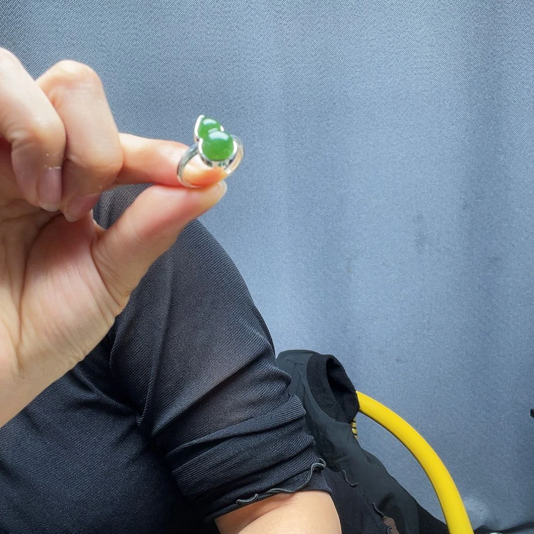 和田玉银S925镶嵌戒指