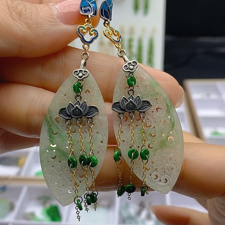 翡翠未镶嵌耳饰翡翠