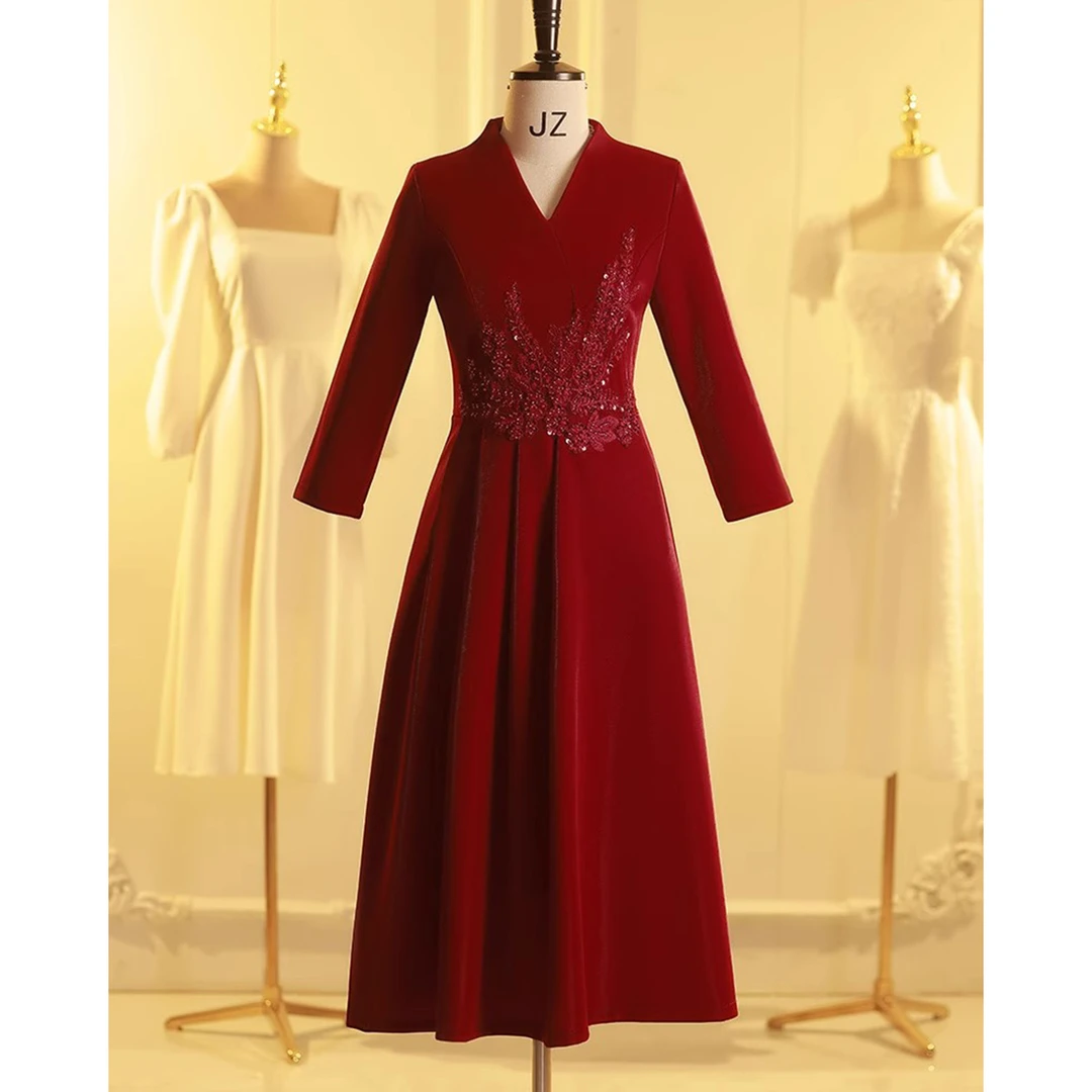 婚礼妈妈礼服高贵喜婆婆婚宴喜服结婚高端丈母娘旗袍连衣裙春秋装