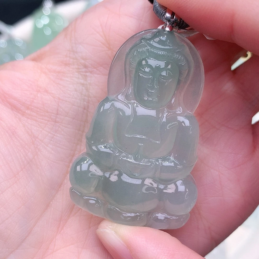 颈饰18K金镶嵌翡翠43.3-28.4-4.7