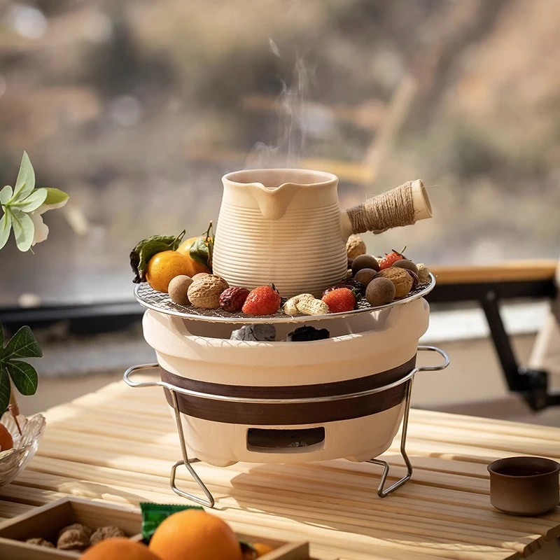 围炉煮茶碳炉家用室内小碳火古法煮茶器煮露营茶炉炭炉