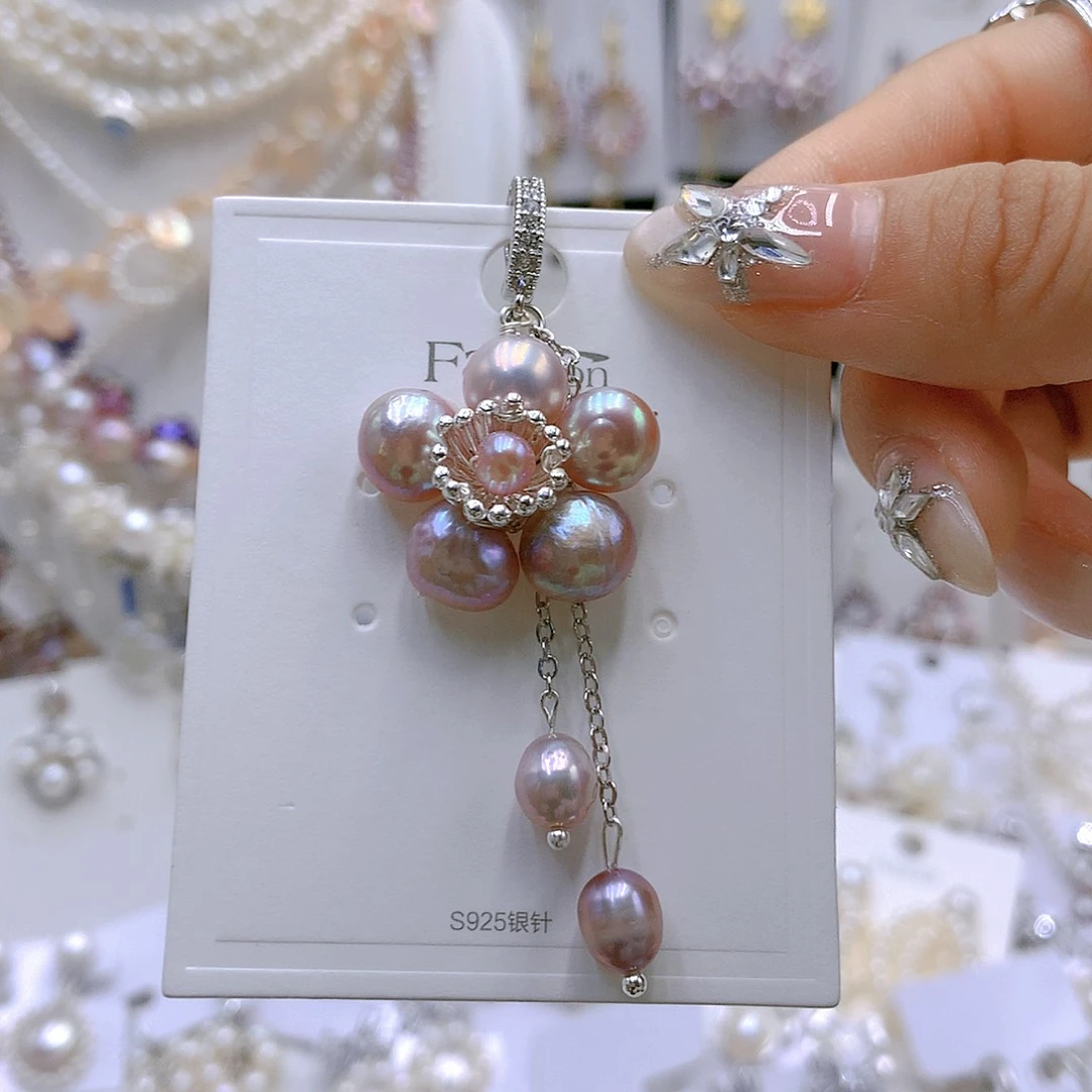 银S925镶嵌耳饰淡水珍珠杭*买