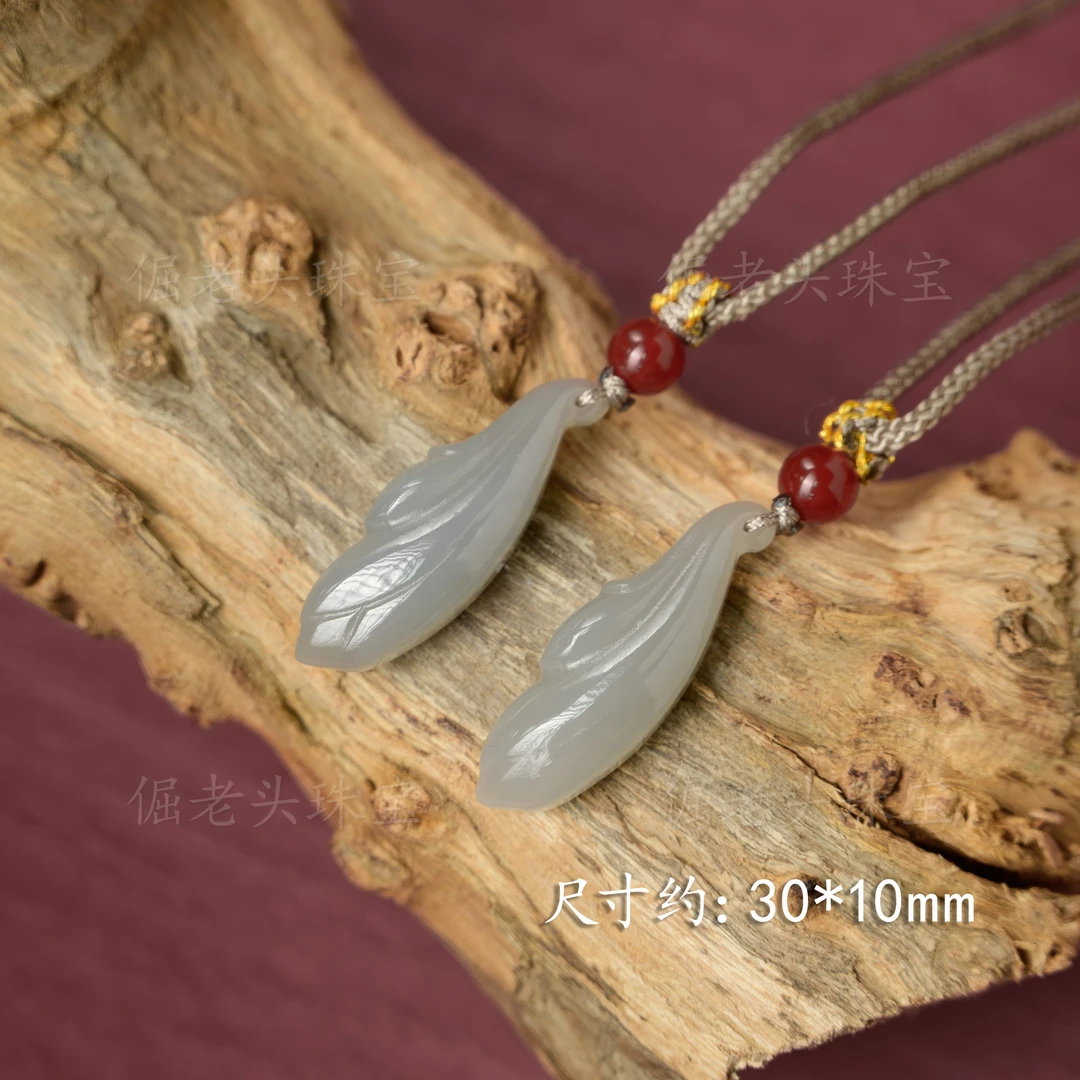 【倔老头精品】和田玉烟紫玉兰花吊坠细腻油润款/配绳 多样性发一