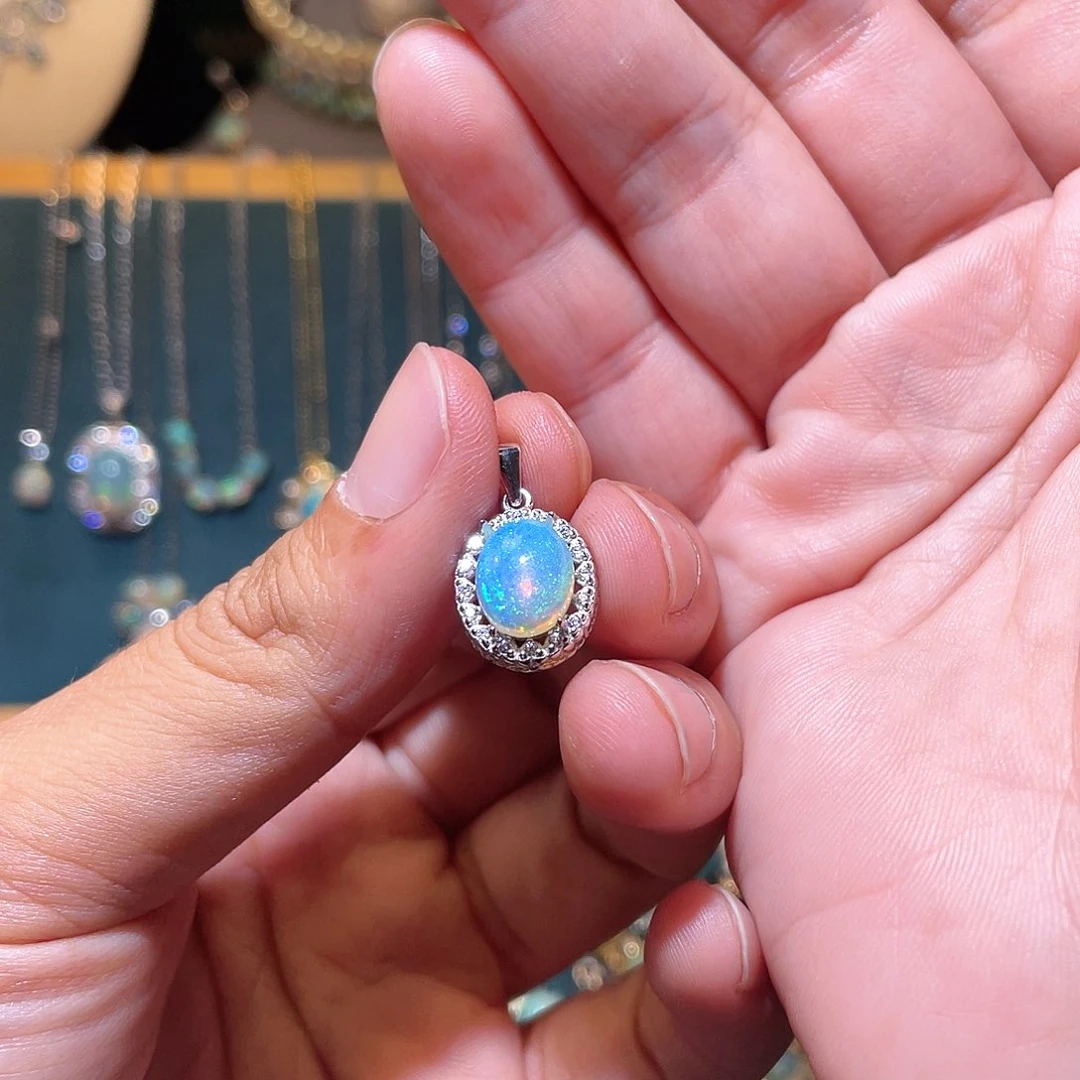 银S925镶嵌欧泊吊坠）@***夭