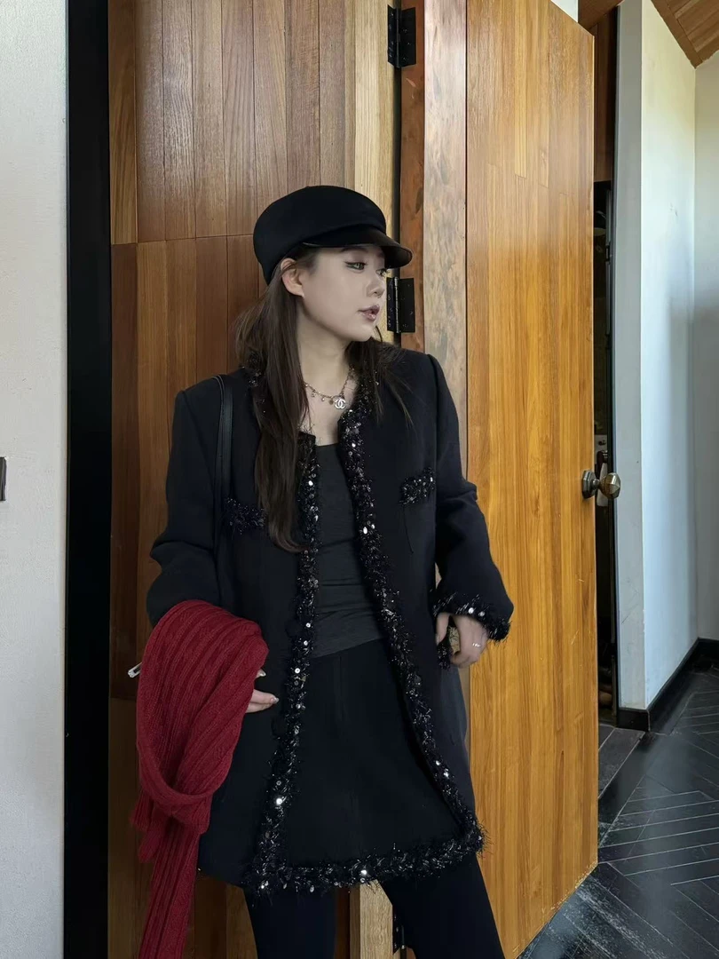 琪琪怪怪大码女装【小香轨道】时尚洋气羽绒服小香外套半裙C18215QD