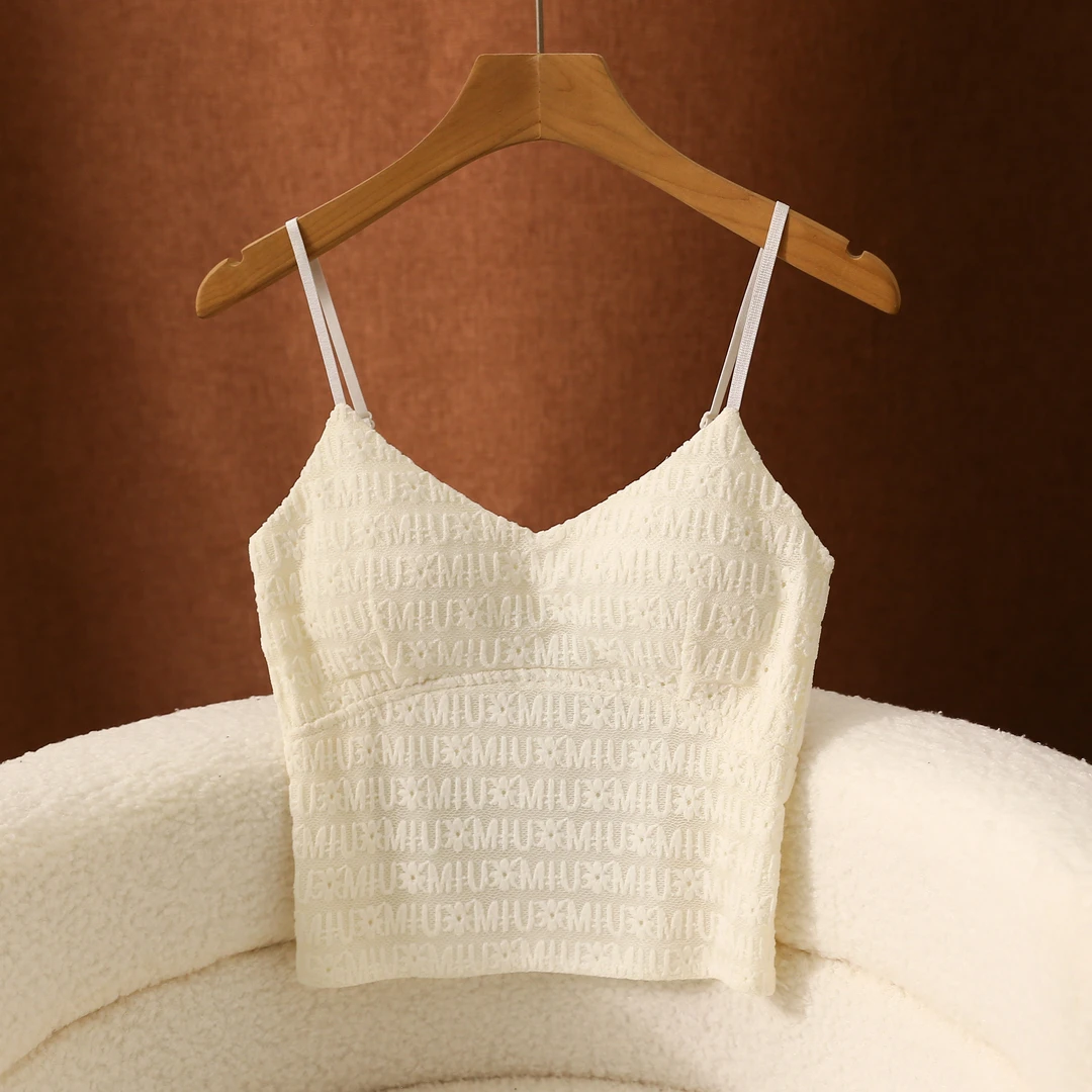 辣妹吊带背心女2025新款内搭性感V领带胸垫美背修身打底抹胸上衣