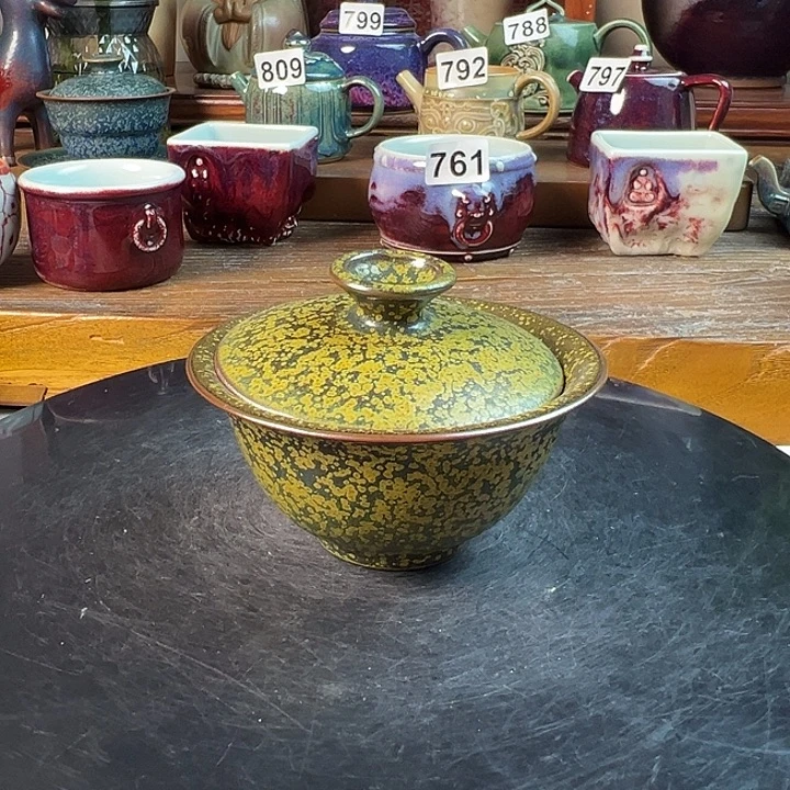 原矿钧瓷 茶叶末盖碗