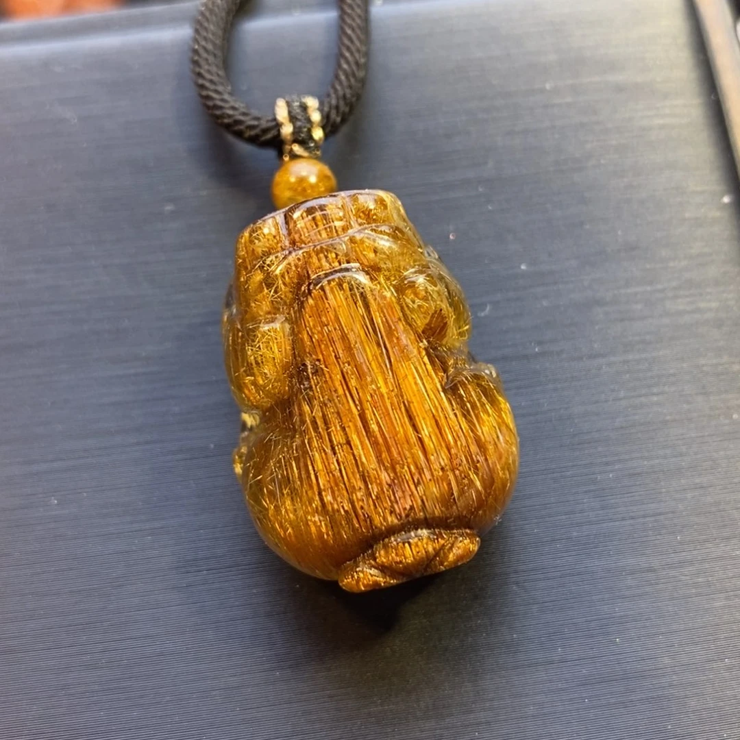 水晶颈饰未镶嵌天然水晶铜发晶貔貅吊坠