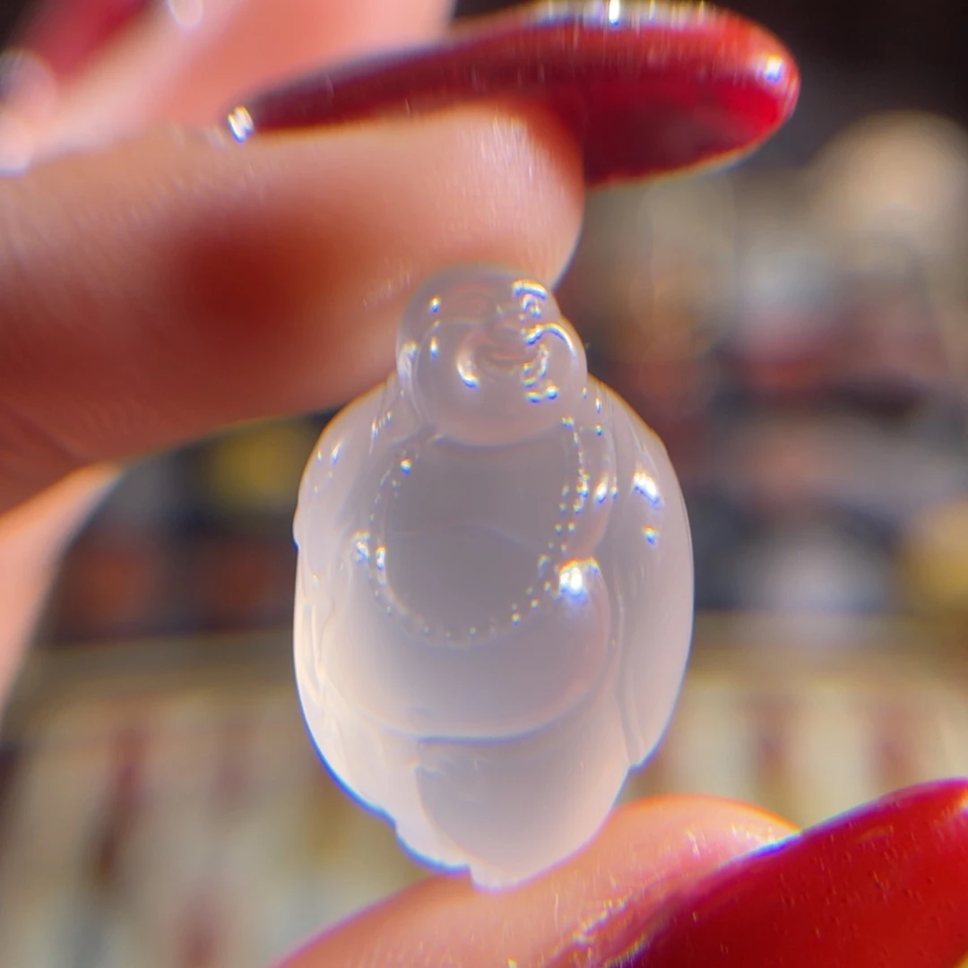 玛瑙/玉髓荔枝冻 弥勒佛未镶嵌