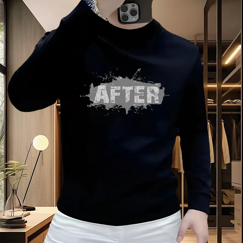 2025重磅套头卫衣男士秋冬潮流宽松休闲上衣长袖内搭加绒打底衫男