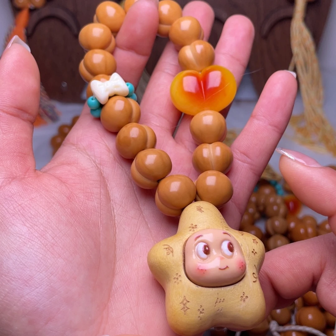 n***堡吊坠猴头核桃15手工柯基屁桃手持