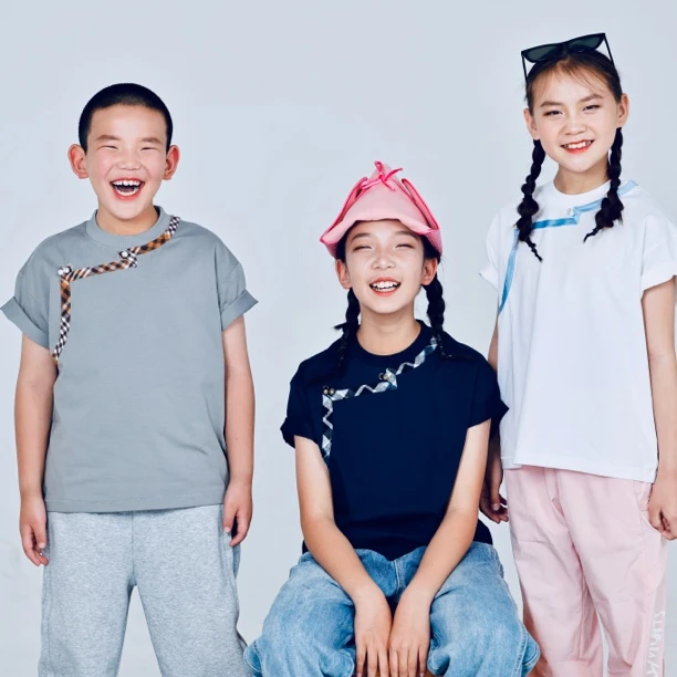 蒙古元素民族风夏日宽松男孩女孩童装休闲T恤儿童运动纯棉夏季