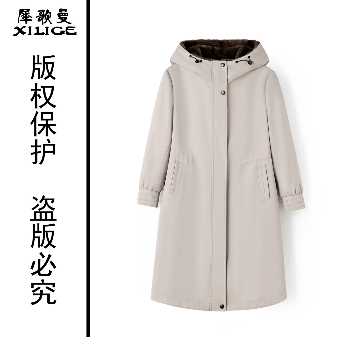 长款110CM正品貂绒派克服加绒加厚冬季连帽外套PK2588