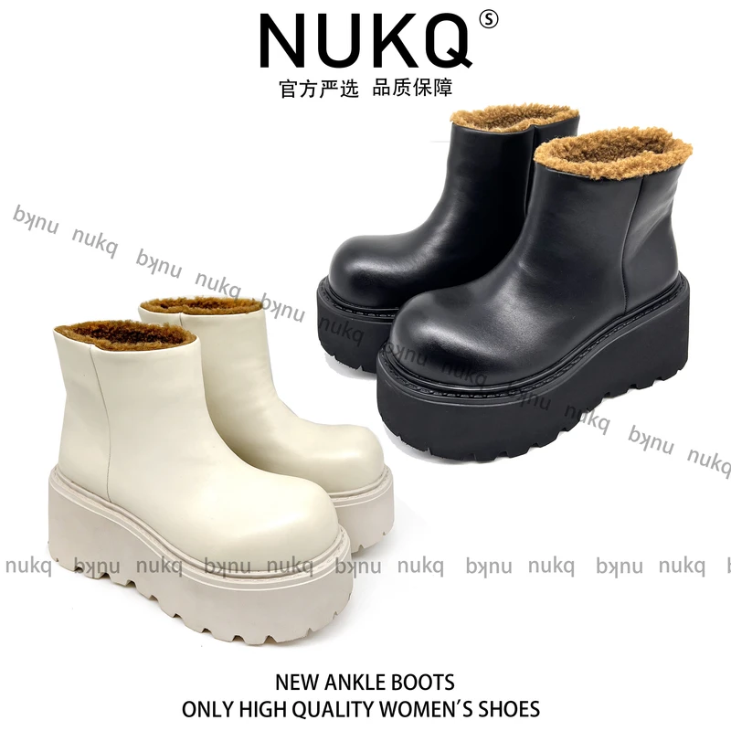 一靴多穿【大悦严选】跟高7cm 厚底短靴 百搭百配 时尚精品