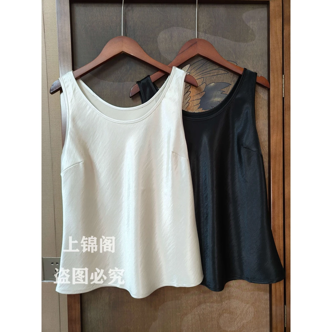 995新中式纯色圆领时尚打底背心夏季百搭休闲无袖显瘦简约女上衣