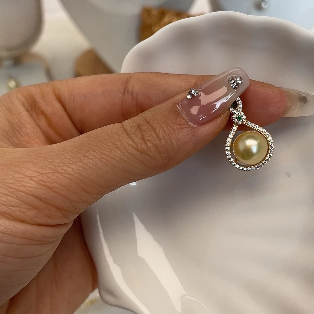 吊坠(不含链)海水珍珠银S925镶嵌