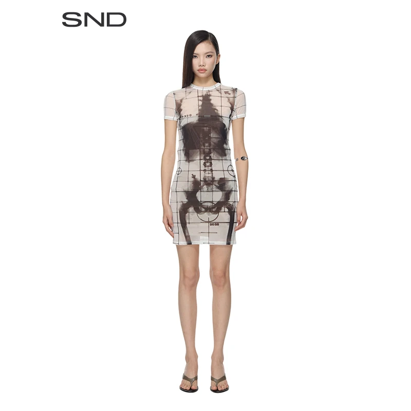 【JEAN PAUL GAULTIER设计师品牌】SND PS25 网纱圆领连衣裙