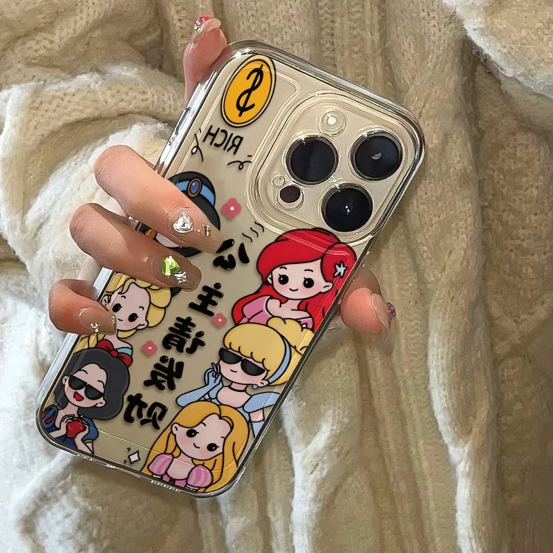 公主请发财风格适用于苹果16ProMax手机壳太空壳彩绘7Plus可爱