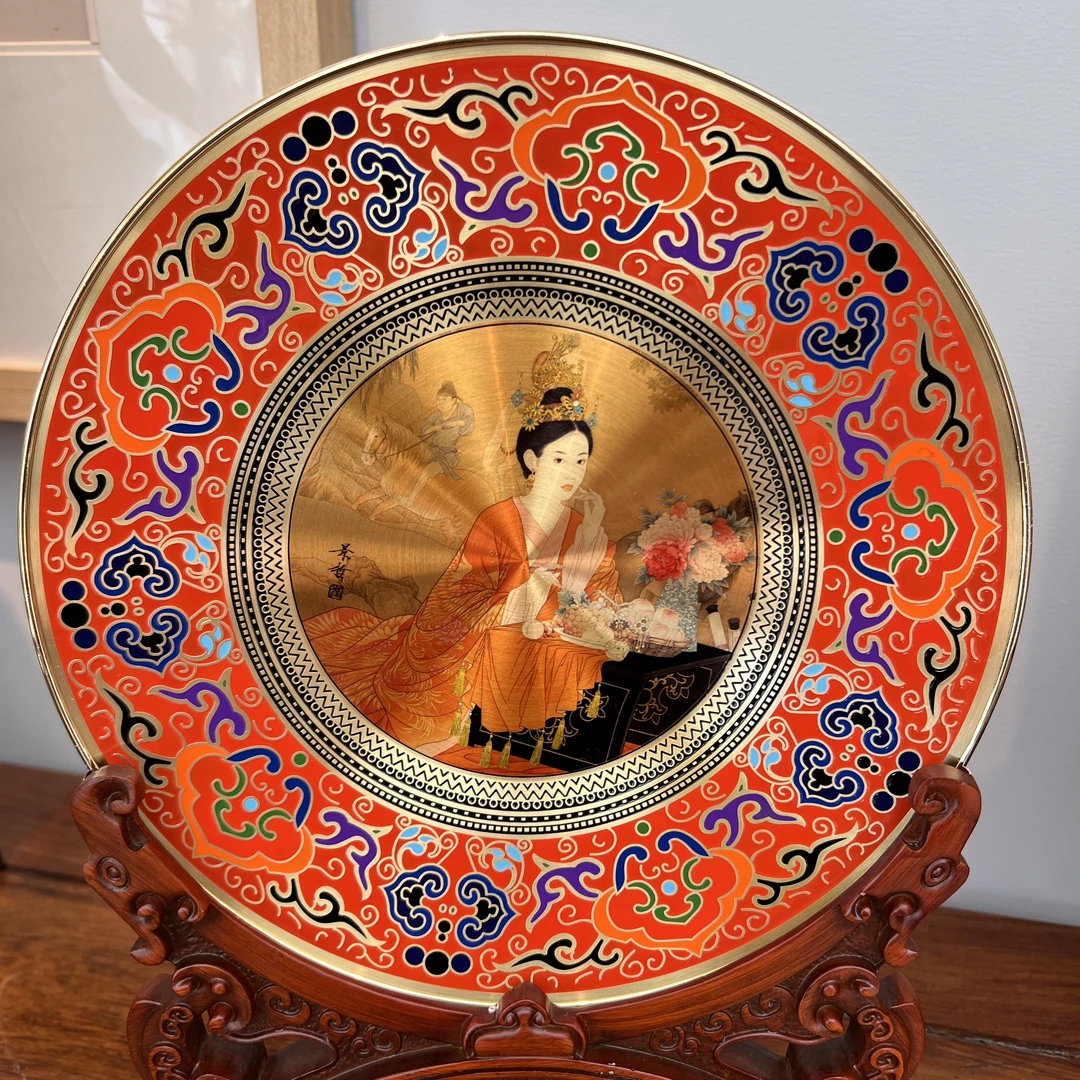 崔景哲-景泰蓝铜盘-人物02