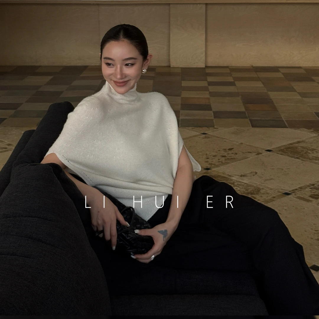 LiHuiEr李慧儿【月蒙尘】2025秋季新款时尚气质百搭针织上衣PY3060