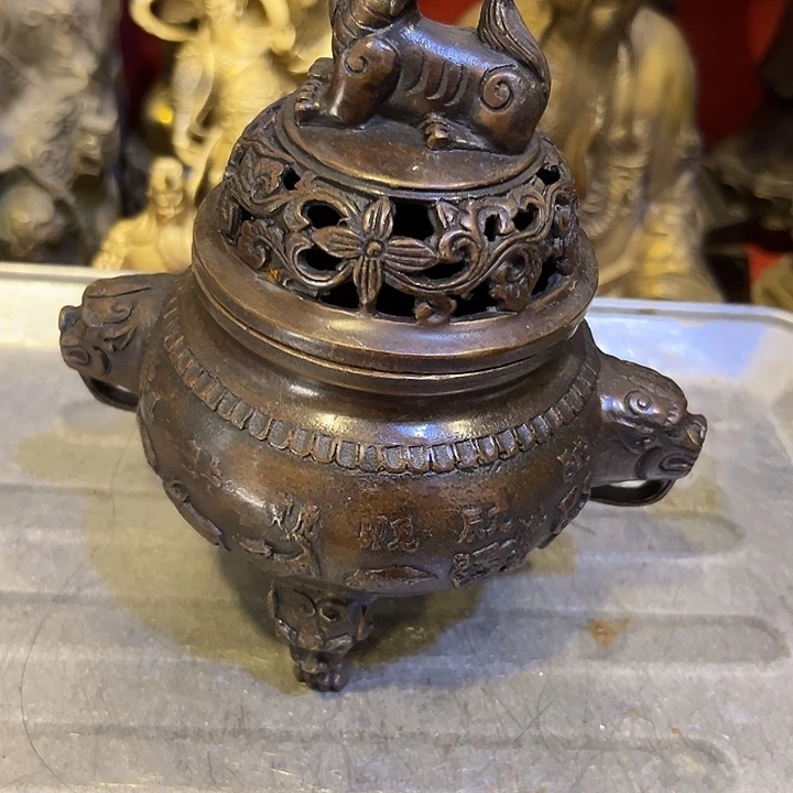 老***心黄铜摆件，文房工艺品摆件