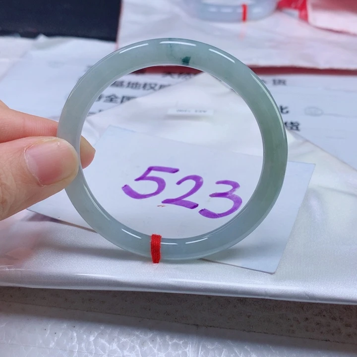 翡翠手镯未镶嵌天然翡翠美人条53圈口