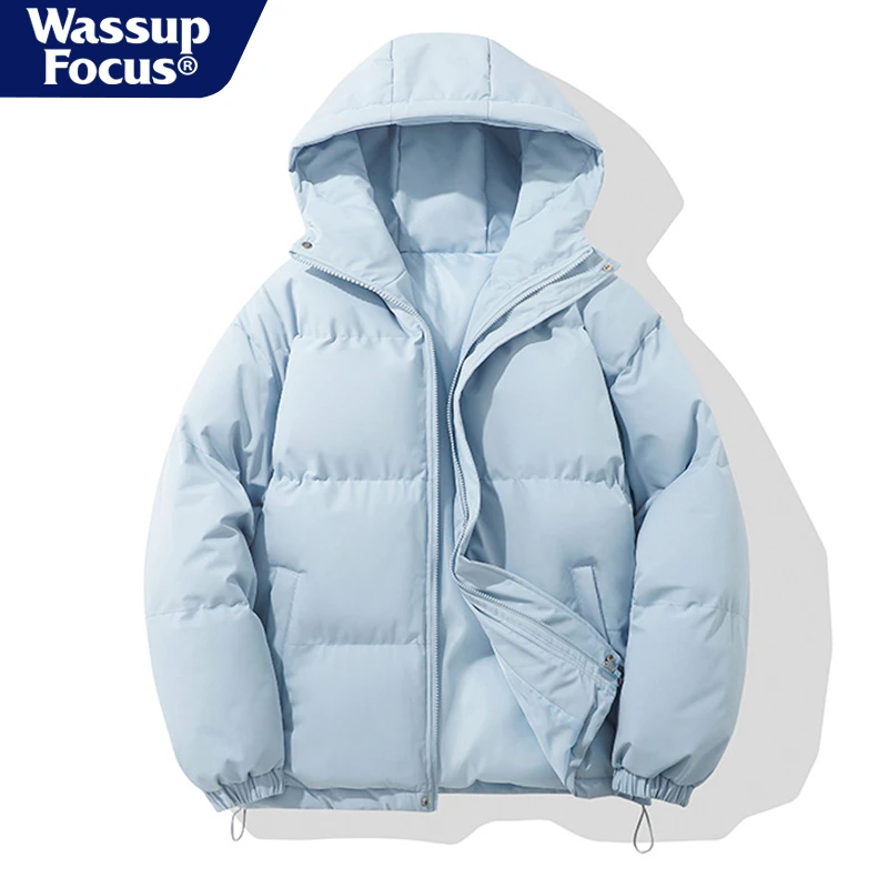 WASSUP FOCUS冬季加厚保暖棉衣男士2024新款宽松百搭连帽棉服男