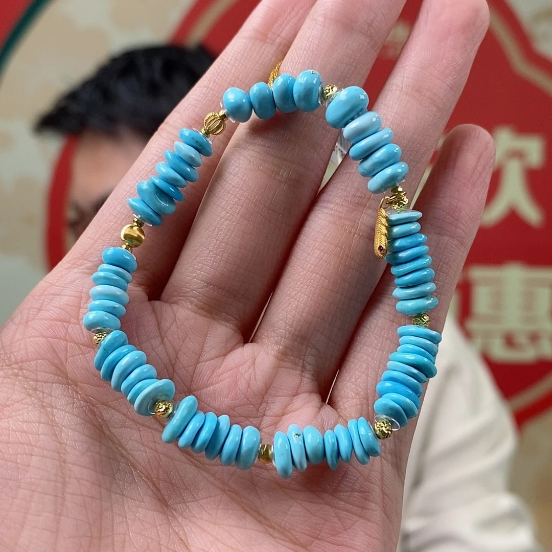 绿松石18K金镶嵌珠宝奇石