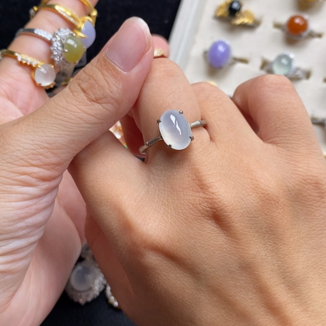 银S925镶嵌戒指翡翠