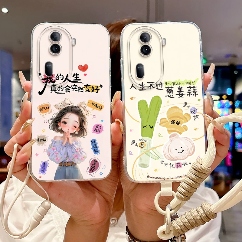 适用opporeno11手机壳PJH110直边透明Reon11可爱oopoRonel1卡通女