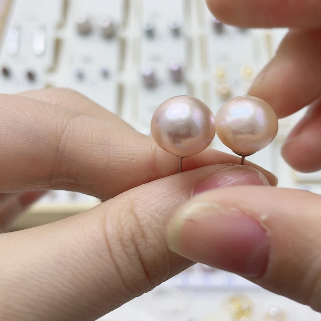 瀚***淡水珍珠耳饰银S925镶嵌