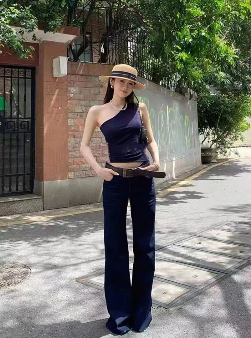 【NO退NO换】（ZZRI6058#）涩谷辣妹！微喇高腰阔腿牛仔裤 5-14
