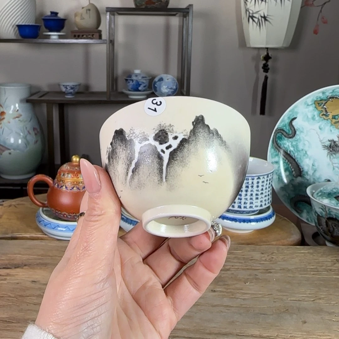 杯景德镇陶瓷柴烧多人