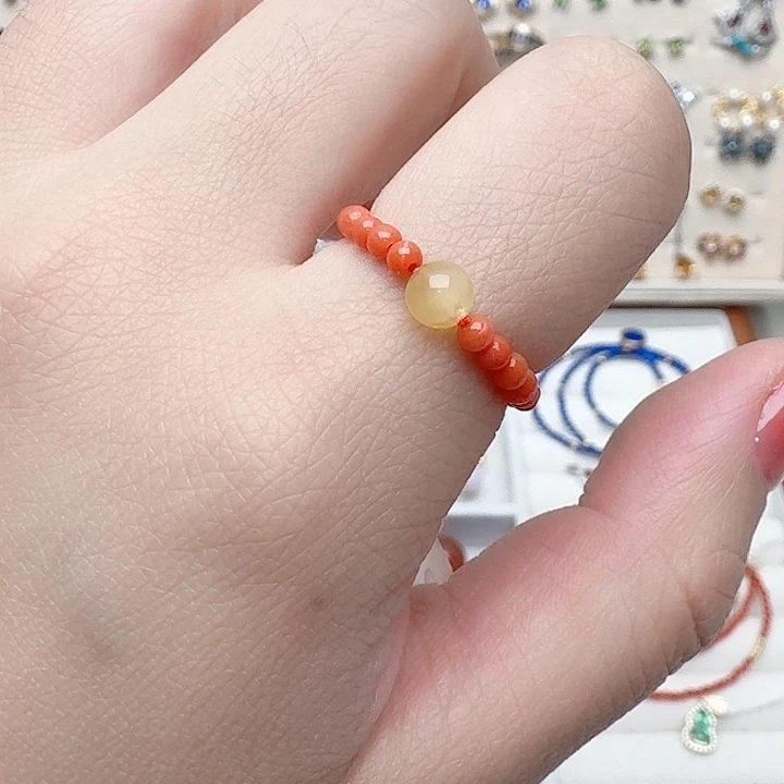 南红玛瑙戒指未镶嵌戒指