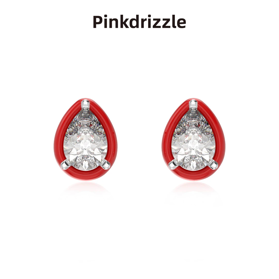 Pinkdrizzle 铜合金耳饰 Lava熔岩雨滴耳饰轻奢时尚小众设计感