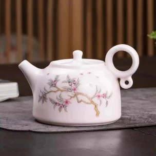 梅花粉汝窑壶-E648