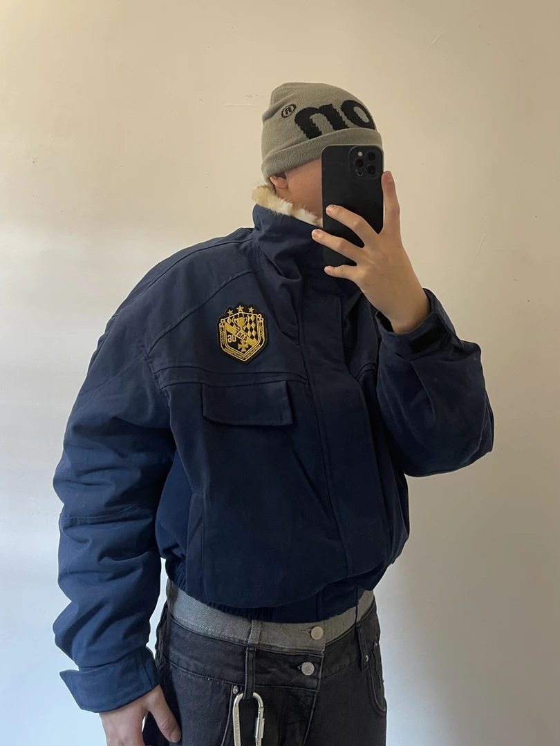 H22美式高级感字母座山雕vintage夹克棉服男女宽松加绒厚冬季外套