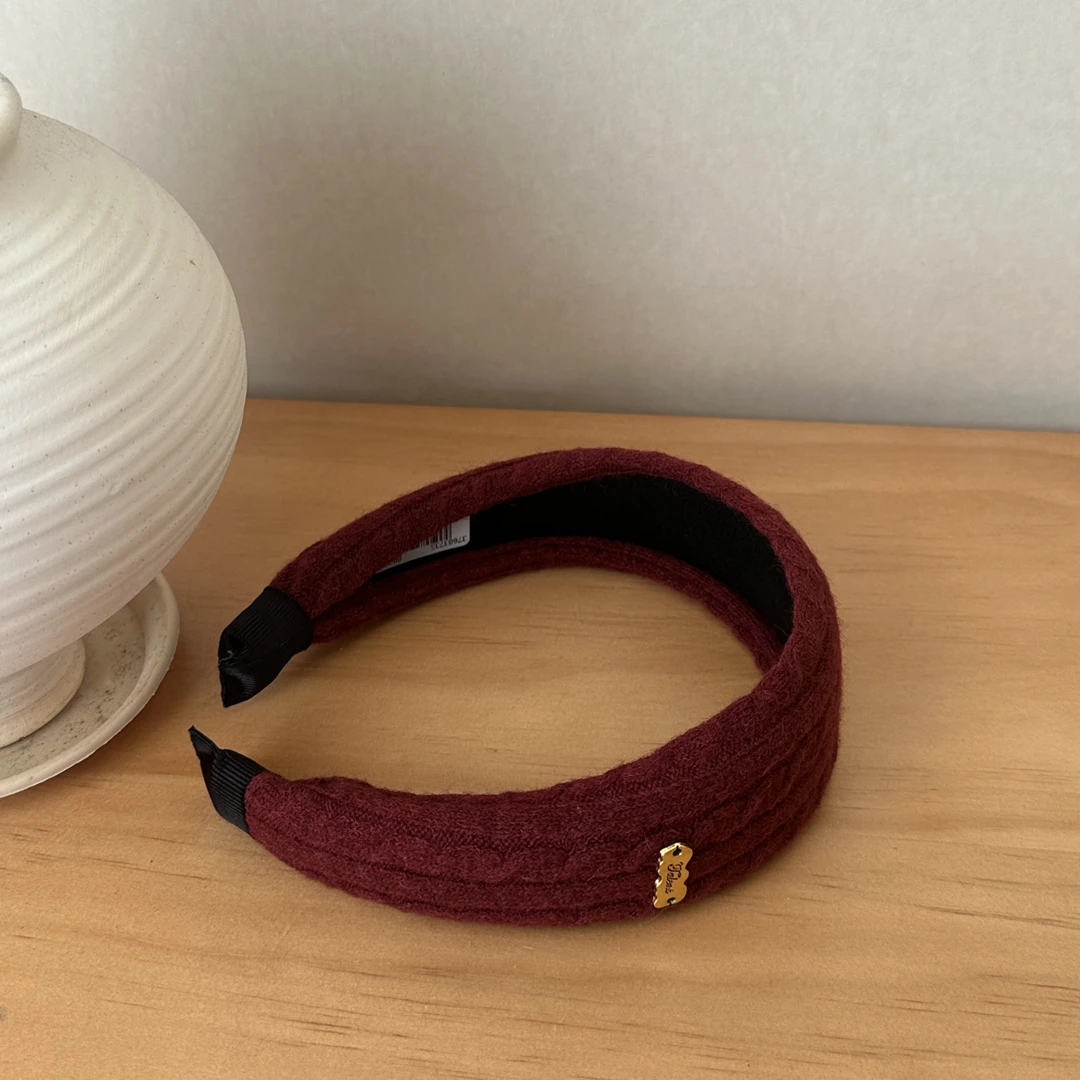番茄家-暗红金标针织发箍